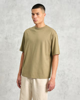 wax london men's Milton - Khaki Green Organic Compact Cotton T-Shirt