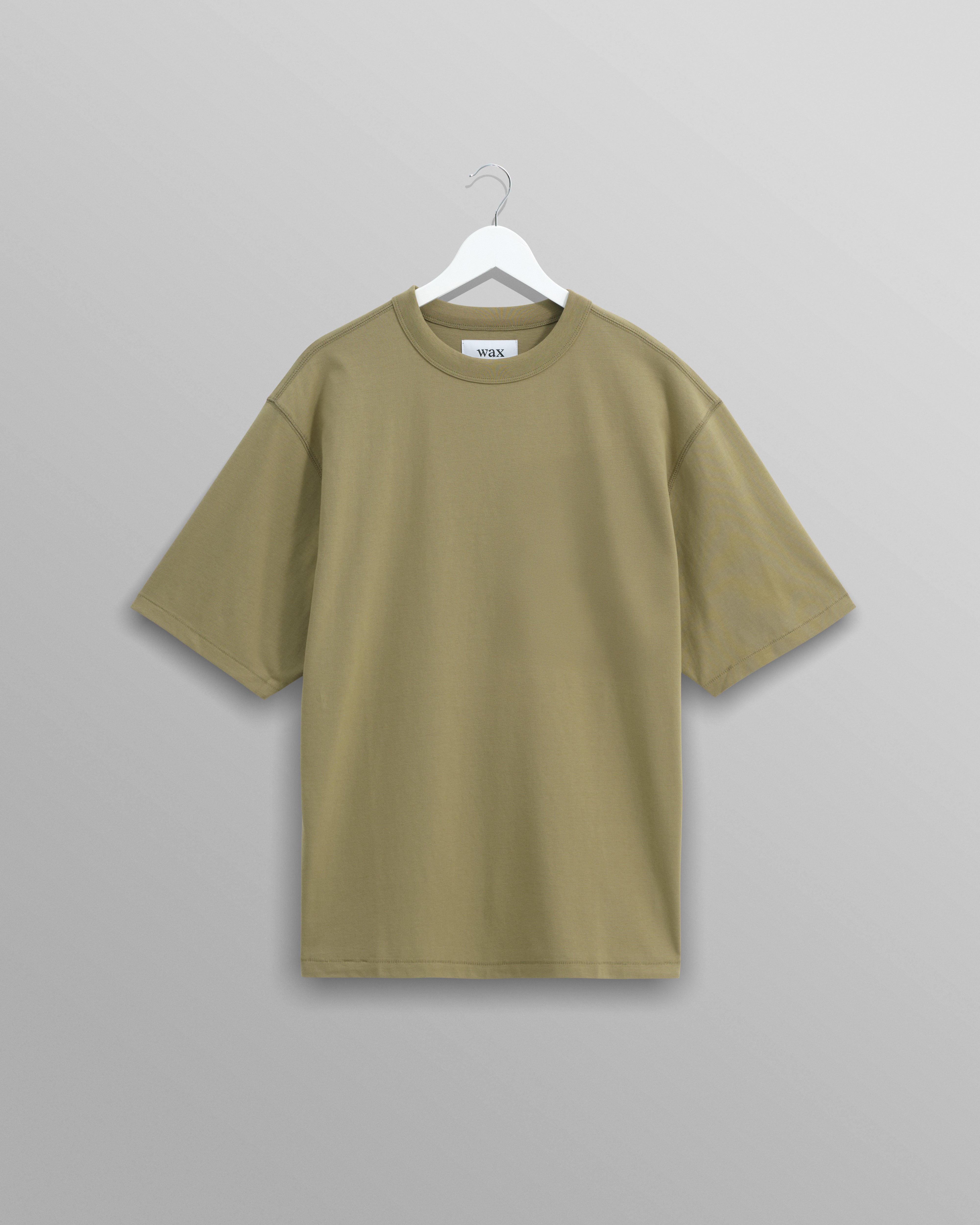 wax london men's Milton - Khaki Green Organic Compact Cotton T-Shirt