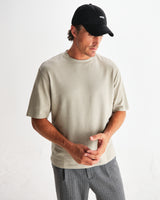 wax london men's Milton - Light Sage Organic Emorised Cotton T-Shirt