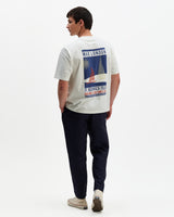 Milton - Off White Embroidered Sailing Graphic T-Shirt