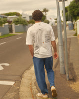 wax london men's Milton - Off White Organic Cotton London Graphic T-Shirt