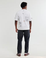wax london men's Milton - Off White Organic Cotton London Graphic T-Shirt
