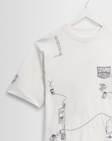 wax london men's Milton - Off White Organic Cotton London Graphic T-Shirt