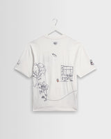 wax london men's Milton - Off White Organic Cotton London Graphic T-Shirt