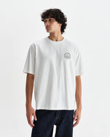 wax london men's Milton - Off White Stacked Text Graphic Organic Cotton T-Shirt