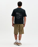Milton - Washed Black Organic Cotton Cove Graphic T-Shirt