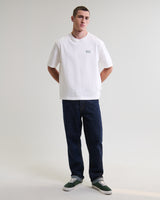 wax london men's Milton - White And Green Botanical Graphic Cotton T-Shirt