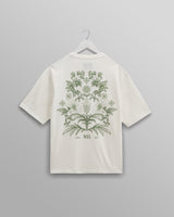 wax london men's Milton - White And Green Botanical Graphic Cotton T-Shirt
