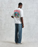 wax london men's Milton - White Getaway Graphic Cotton T-Shirt