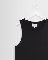 wax london men's Montague - Black Ribbed Organic Cotton Vest