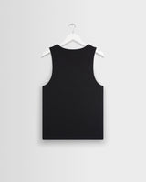wax london men's Montague - Black Ribbed Organic Cotton Vest