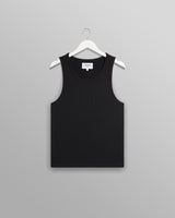 wax london men's Montague - Black Ribbed Organic Cotton Vest