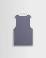 wax london men's Montague - Blue Ribbed Organic Cotton Vest
