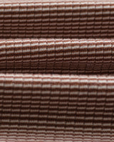 wax london men's Montague - Brown And Ecru Striped Ribbed Organic Cotton Vest