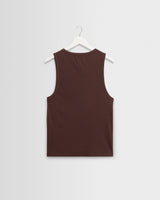 wax london men's Montague - Brown Ribbed Organic Cotton Vest
