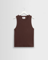 wax london men's Montague - Brown Ribbed Organic Cotton Vest