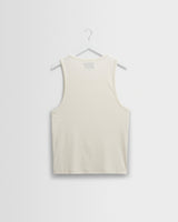wax london men's Montague - Ecru Ribbed Organic Cotton Vest