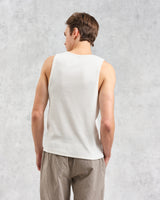 wax london men's Montague - Ecru Ribbed Organic Cotton Vest