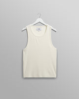 wax london men's Montague - Ecru Ribbed Organic Cotton Vest