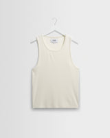 wax london men's Montague - Ecru Ribbed Organic Cotton Vest