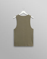 wax london men's Montague - Khaki Ribbed Organic Cotton Vest