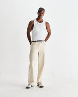 wax london men's Montague - White Ribbed Organic Cotton Vest