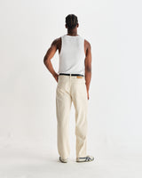 wax london men's Montague - White Ribbed Organic Cotton Vest