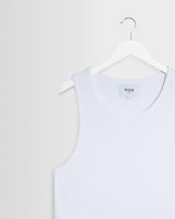 wax london men's Montague - White Ribbed Organic Cotton Vest