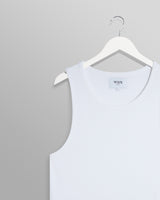 wax london men's Montague - White Ribbed Organic Cotton Vest