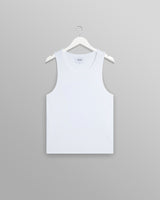 wax london men's Montague - White Ribbed Organic Cotton Vest