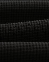 wax london men's Moore - Black Organic Waffle Textured Cotton T-Shirt