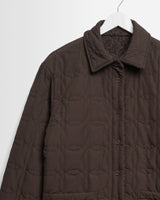wax london men's Mount - Dusty Brown Reversible Boucle Wool Overshirt