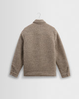 wax london men's Mount - Natural Reversible Boucle Wool Overshirt