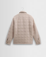 wax london men's Mount - Natural Reversible Boucle Wool Overshirt