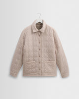 wax london men's Mount - Natural Reversible Boucle Wool Overshirt
