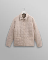 wax london men's Mount - Natural Reversible Boucle Wool Overshirt