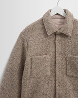 wax london men's Mount - Natural Reversible Boucle Wool Overshirt