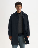wax london men's Navarino - Dark Navy Water Repellent Twill Mac