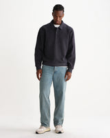 wax london men's Newington - Charcoal Brush Back Fleece Sweatshirt