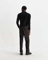 wax london men's Oban - Black Worsted Wool Knitted Polo