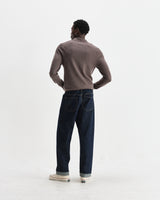 wax london men's Oban - Brown Marl Worsted Wool Knitted Polo