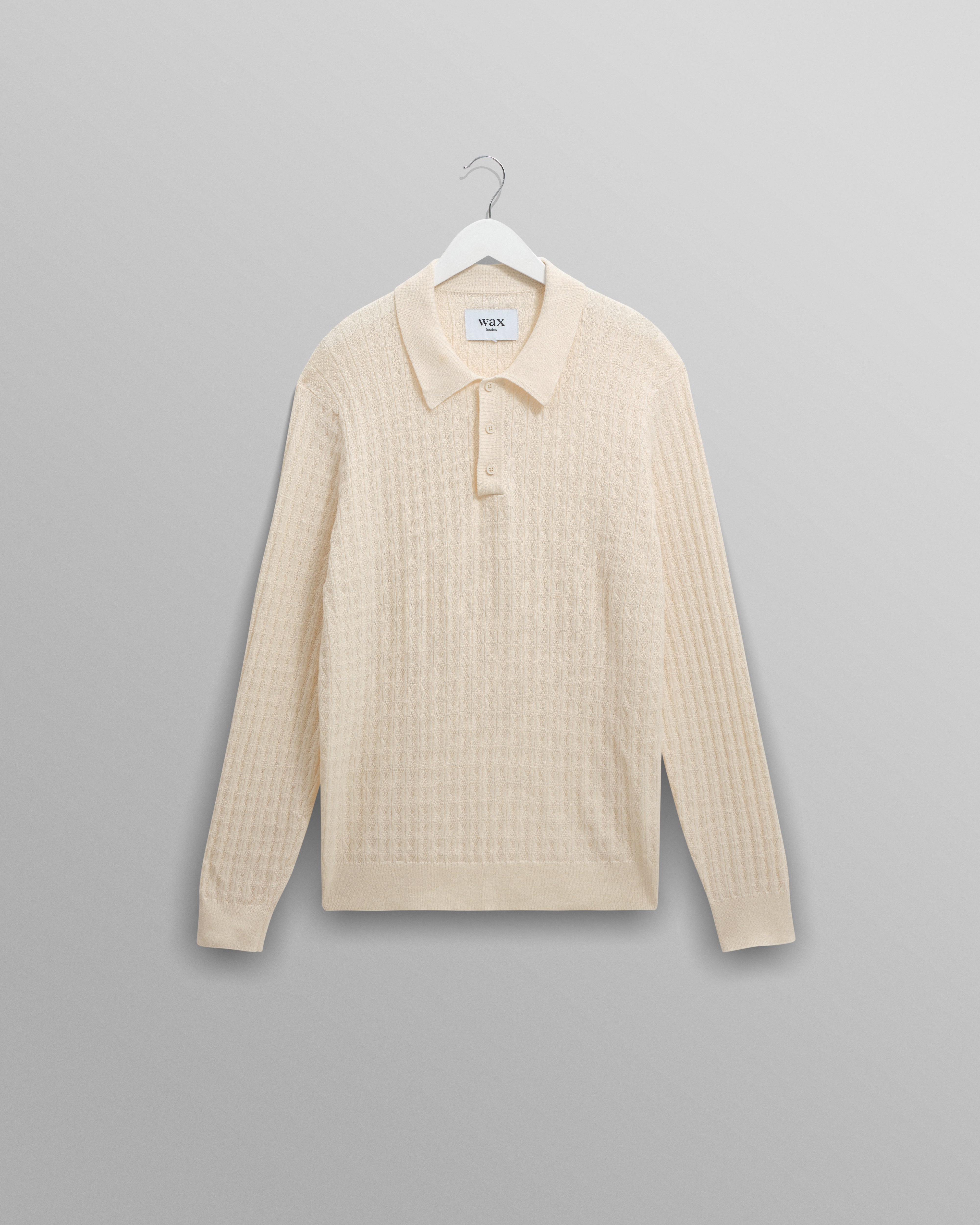 egonlab DIAMOND KNIT POLO Diamond Pattern Retro Knitted Polo Shirt