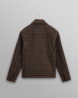 wax london men's Osier - Navy And Brown Drawn Check Jacket