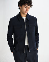 wax london men's Osier - Navy Heavy Twill Jacket