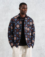 wax london men's Otto - Multicolour Geometric Jacquard Overshirt