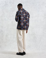 wax london men's Otto - Multicolour Geometric Jacquard Overshirt