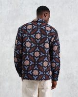 wax london men's Otto - Multicolour Geometric Jacquard Overshirt