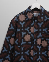 wax london men's Otto - Multicolour Geometric Jacquard Overshirt