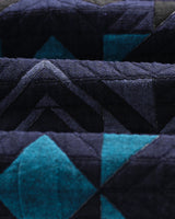 wax london men's Otto - Navy And Teal Blanket Quilted Overshirt