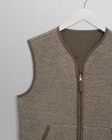 wax london men's Paragon - Natural Reversible Nylon And Wool Gilet